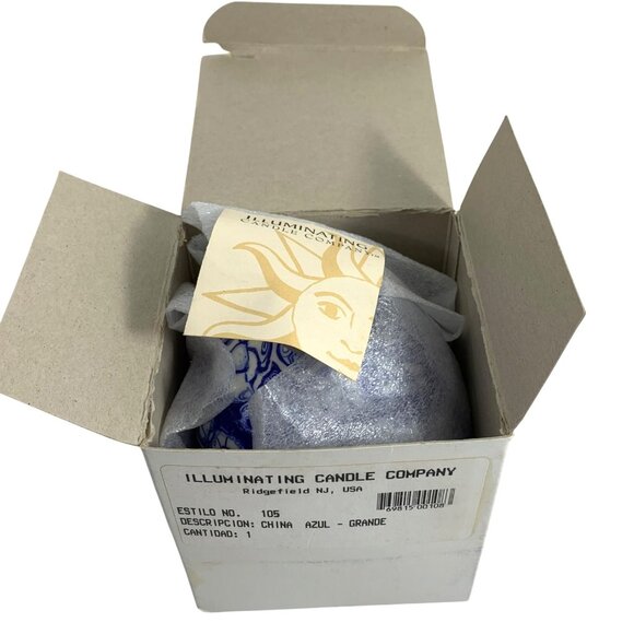 NOS Large Abstract Blue Millefiori USA Made 1993 Illuminating Candle Co - Picture 7 of 9